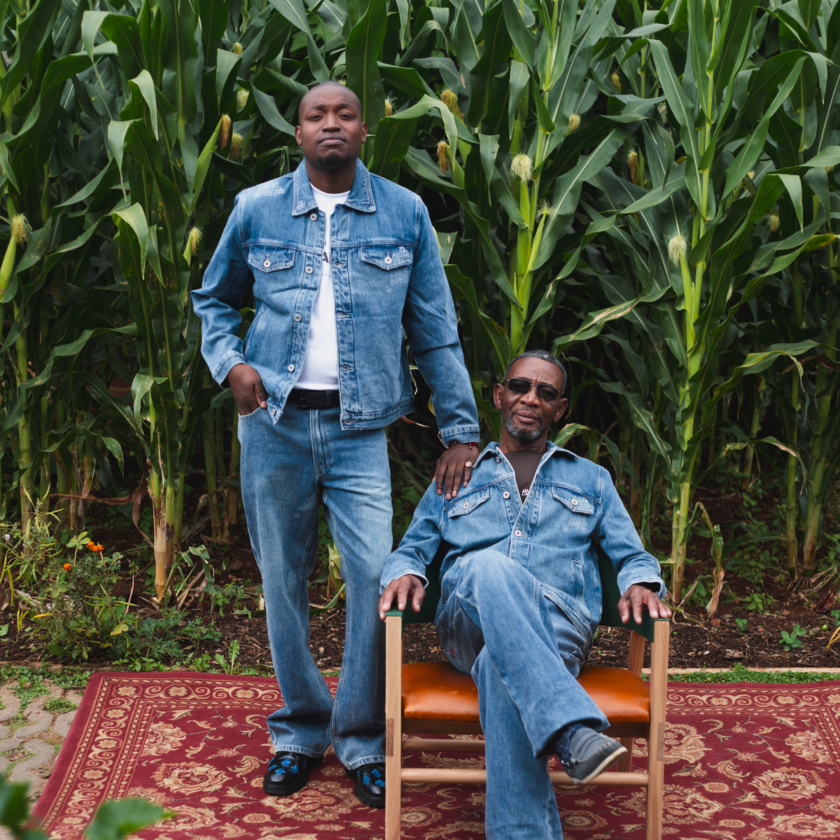 TSHEPO and his grandfather in TSHEPO Jeans.