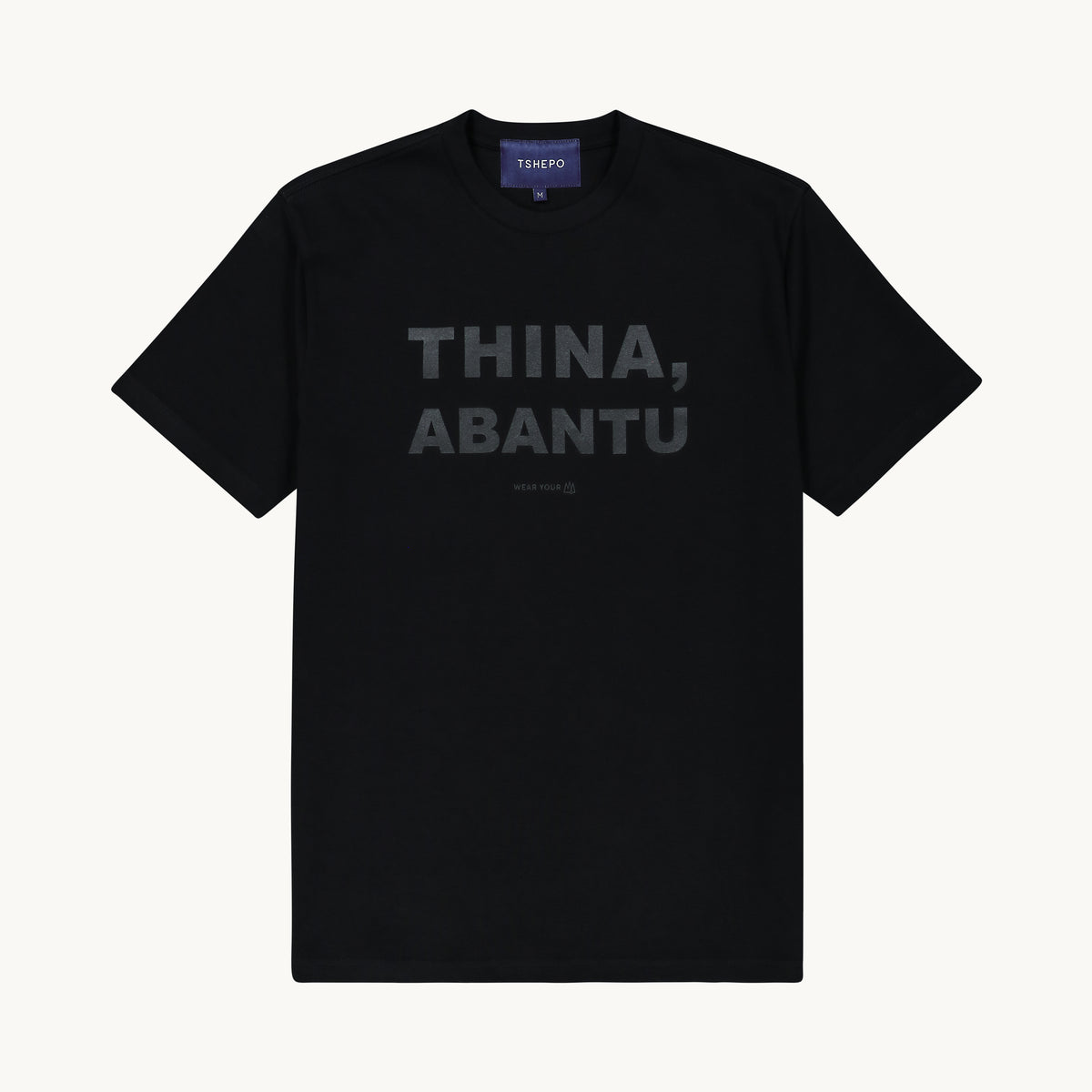 THINA ABANTU DOUBLE BLACK T-SHIRT