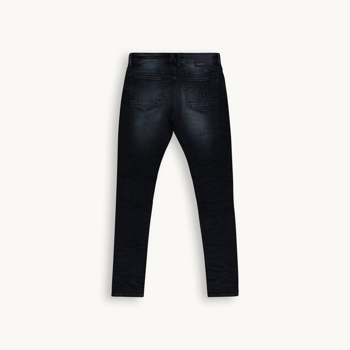 N1 BLUE BLACK CREASED JEANS