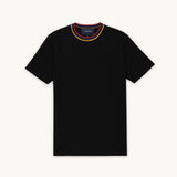 FLAG RIB NECKLINE - BLACK, WHITE