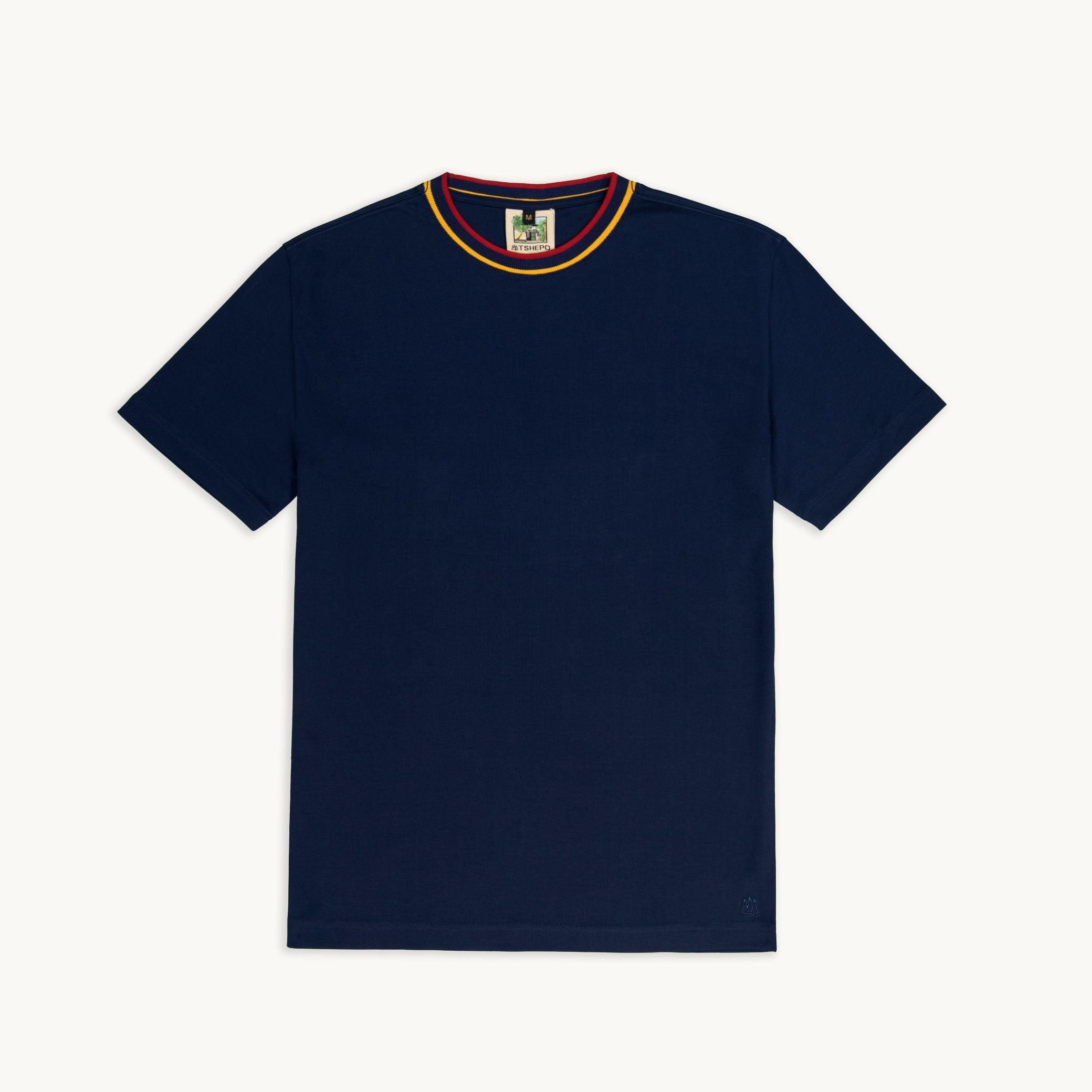 TSHEPO Navy t-shirt front flay lay