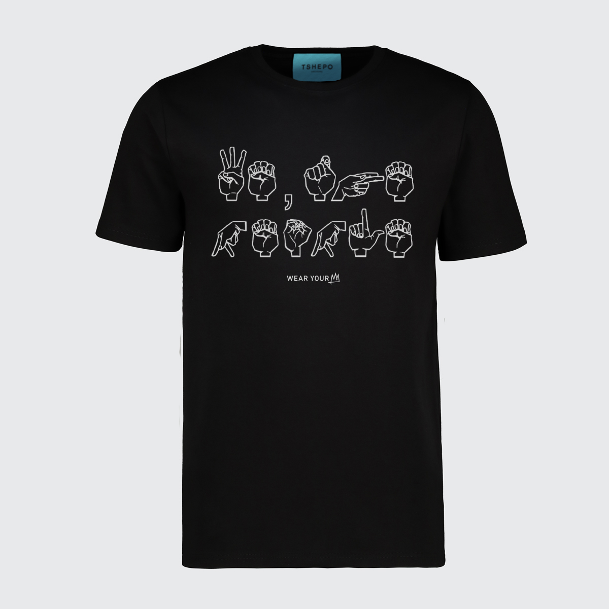 TSHEPO, SIGN LANGUAGE T-SHIRT, BLACK | We, The People