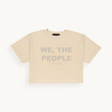 WE THE PEOPLE | CROPPED LADIES OATMEAL T-SHIRT