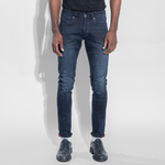 Washed blue men's jeans
