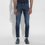 Washed blue men's jeans