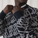 MONOGRAM JERSEY KNIT NAVY