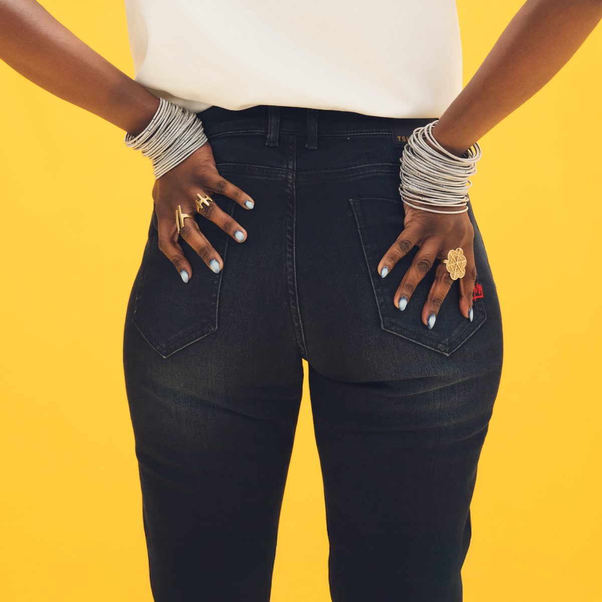 WOMENS A1 BLUE BLACK JEANS