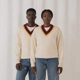 FLAG V-NECK KNIT BEIGE