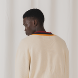 FLAG V-NECK KNIT BEIGE