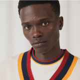 FLAG V-NECK KNIT BEIGE