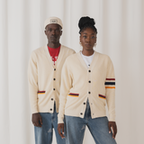 FLAG CARDIGAN KNIT BEIGE