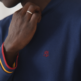 FLAG CUFF MONARCH LONG SLEEVE T-SHIRT BLUE