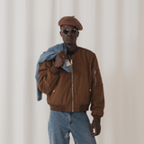 DENIM & ESPRESSO REVERSIBLE BOMBER JACKET