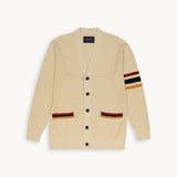FLAG CARDIGAN KNIT BEIGE