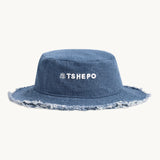 FRAYED EDGE BUCKET MID BLUE S/M 100% COTTON