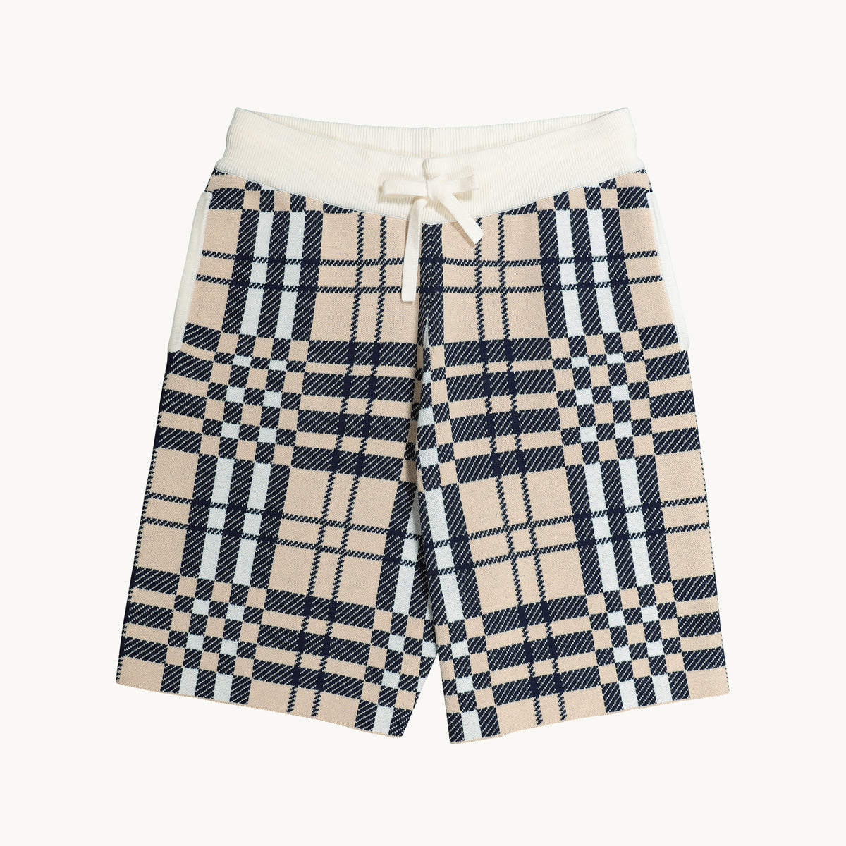 CHECK KNIT SHORTS