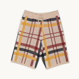 CHECKERED KNIT SHORTS