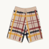 CHECKERED KNIT SHORTS