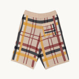CHECKERED KNIT SHORTS