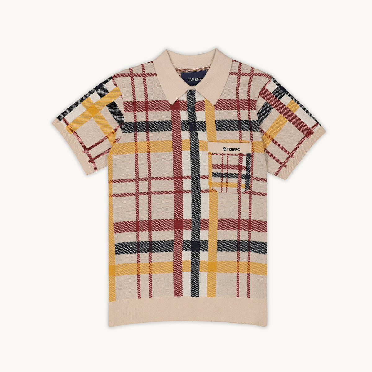CHECKERED KNIT POLO