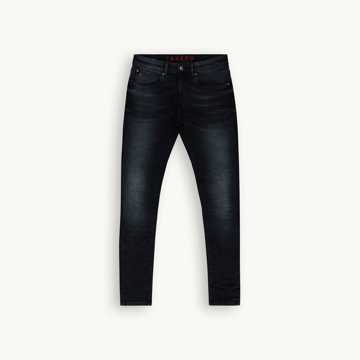 N1 BLUE BLACK CREASED JEANS 