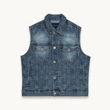 OVI MONOGRAM DENIM WAISTCOAT