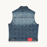 OVI STONEWASH MONOGRAM DENIM WAISTCOAT