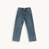 CROWN EMBROIDERY STRAIGHT FIT JEANS