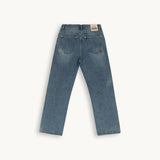 CROWN EMBROIDERY STRAIGHT FIT JEANS