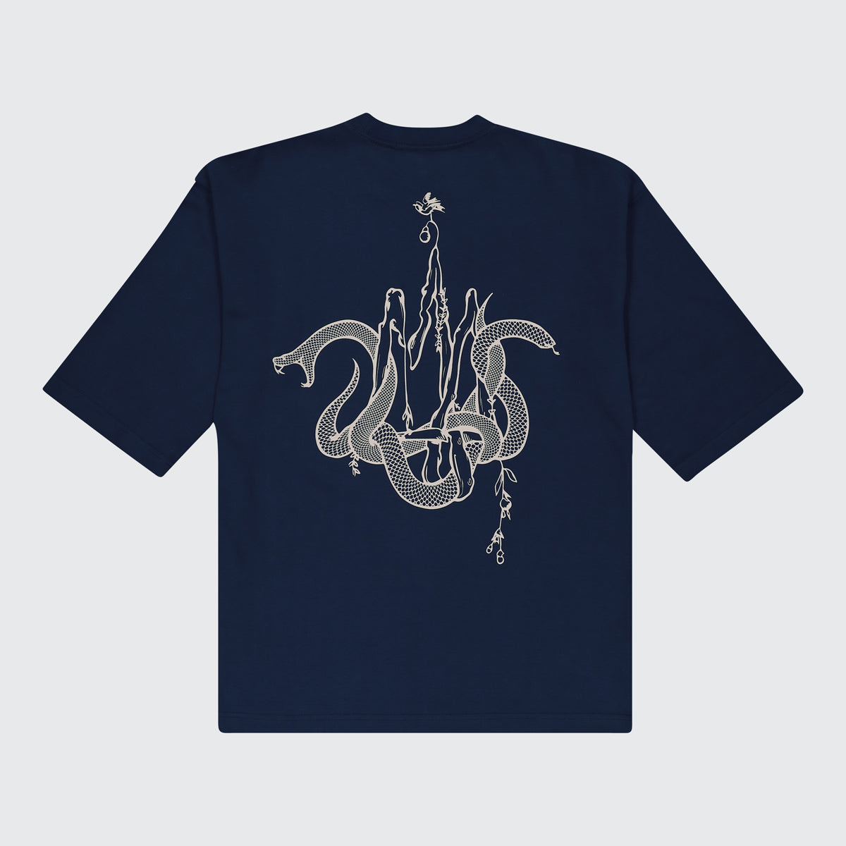 TSHEPO, SERPENT'S CROWN, OVERSIZED T-SHIRT, NAVY