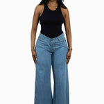 Front profile of a model wearing the TSHEPO Pakisha Jeans