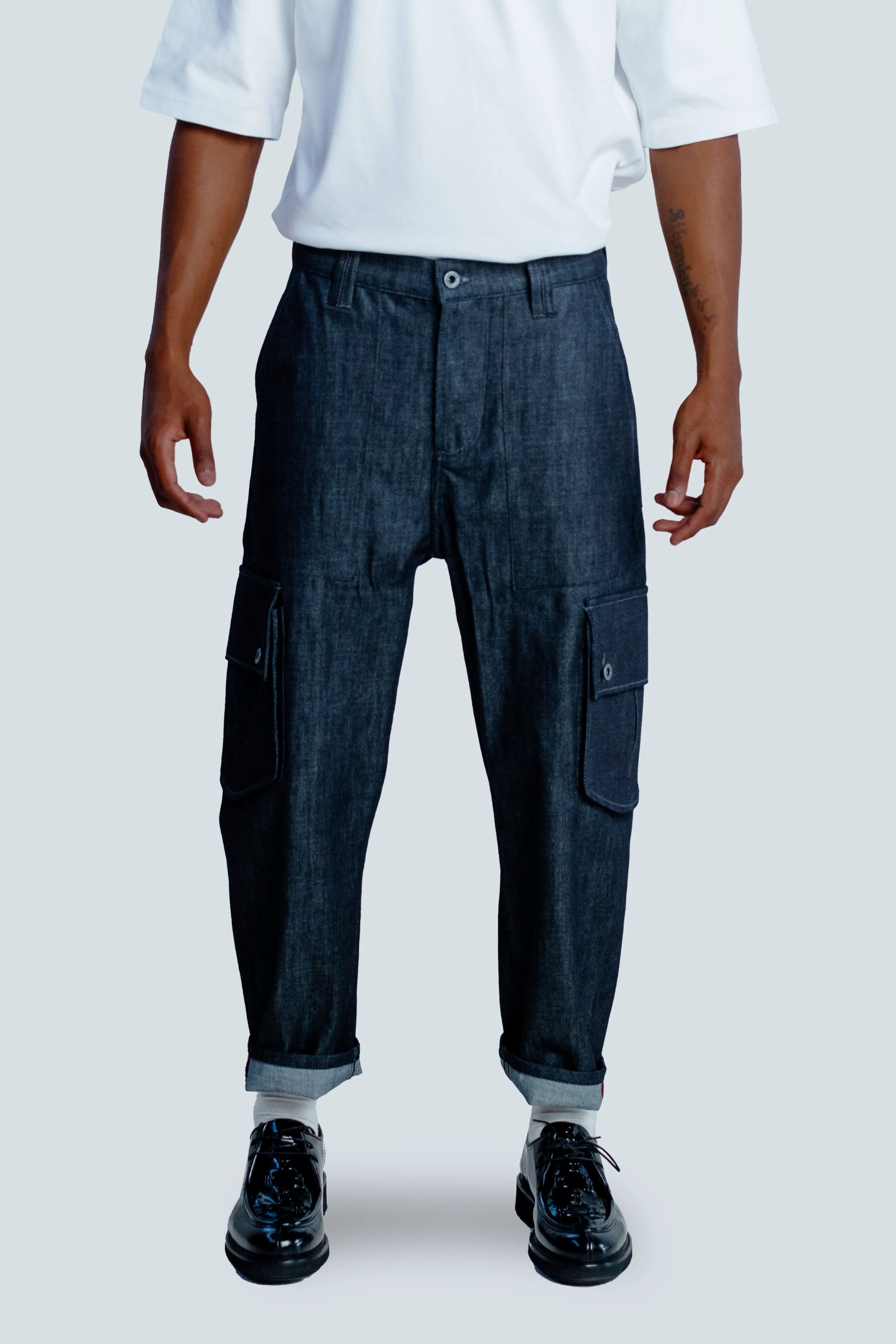 TSHEPO 1548 Jeans Tapered Cargo, Silver Blue TSHEPO
