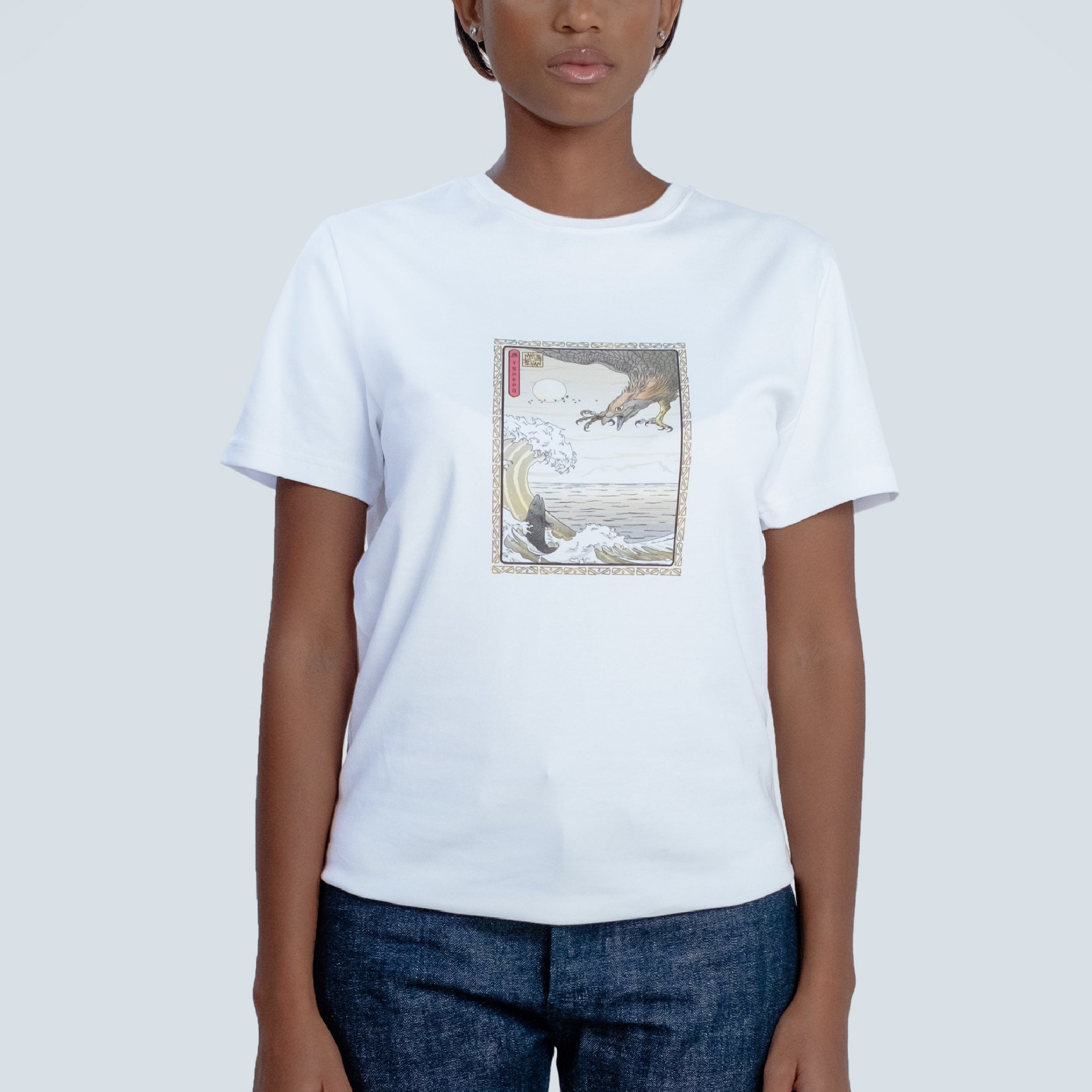 TSHEPO FISH & EAGLE T-SHIRT, WHITE 2 | TSHEPO