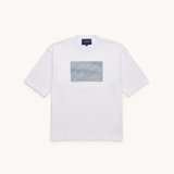 DENIM PATCH OVERSIZED SS TEE WHITE