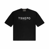 Front flat TSHEPO Black oversized t-shirt