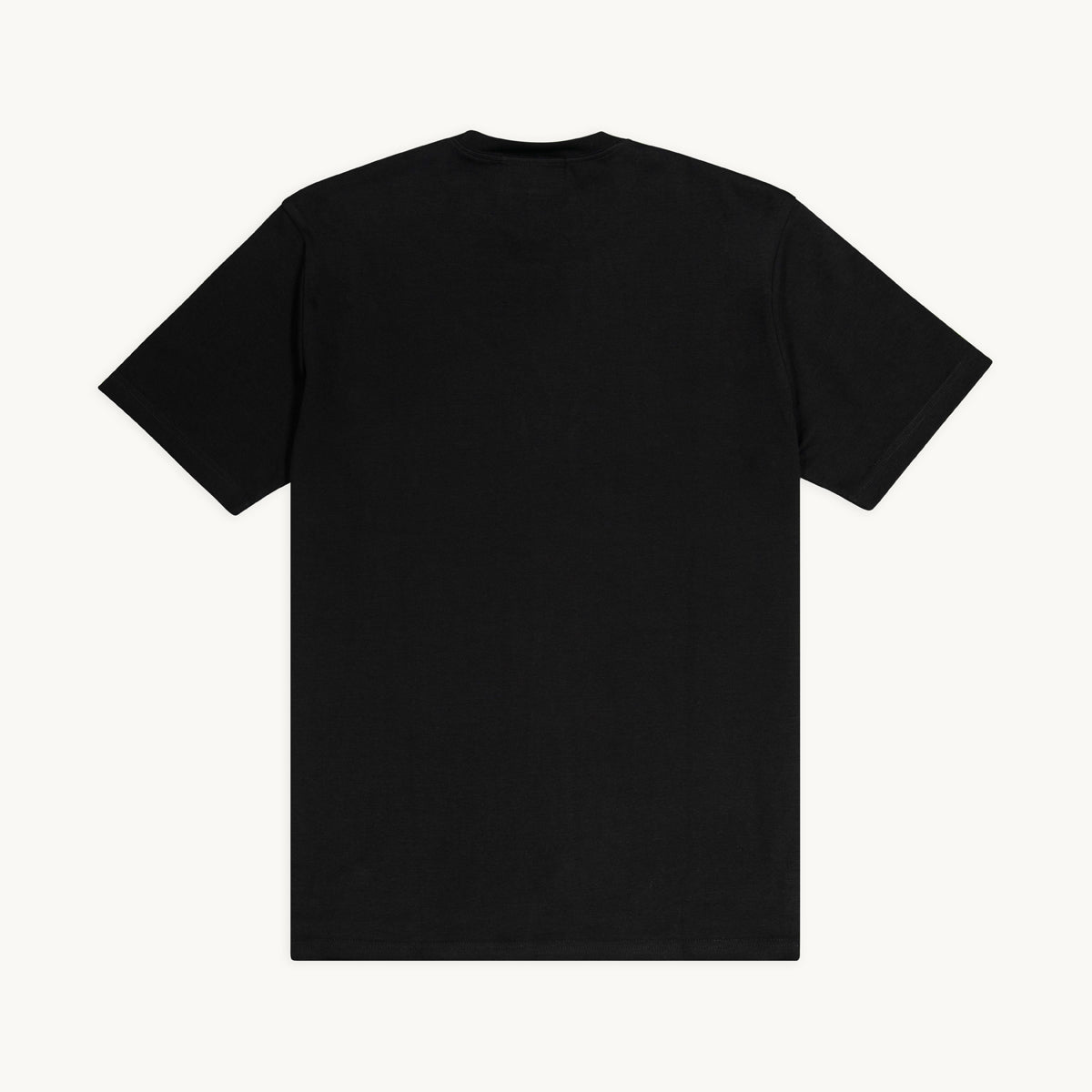 Back of black regular fit t-shirt