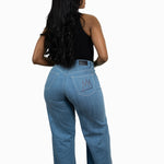 Model wearing the TSHEPO Pakisha jeans showing the back.