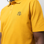 Model in a yellow TSHEPO Jeans Polo shirt
