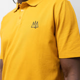 Model in a yellow TSHEPO Jeans Polo shirt