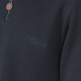 TSHEPO, KNITTED LONG SLEEVE POLO, NAVY