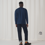 TSHEPO, SIGNATURE, OVERSIZED LONG SLEEVE T-SHIRT, NAVY