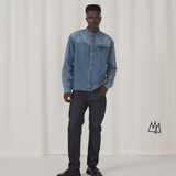 TSHEPO, LONG SLEEVE DENIM SHIRT, RINSE BLUE WASH