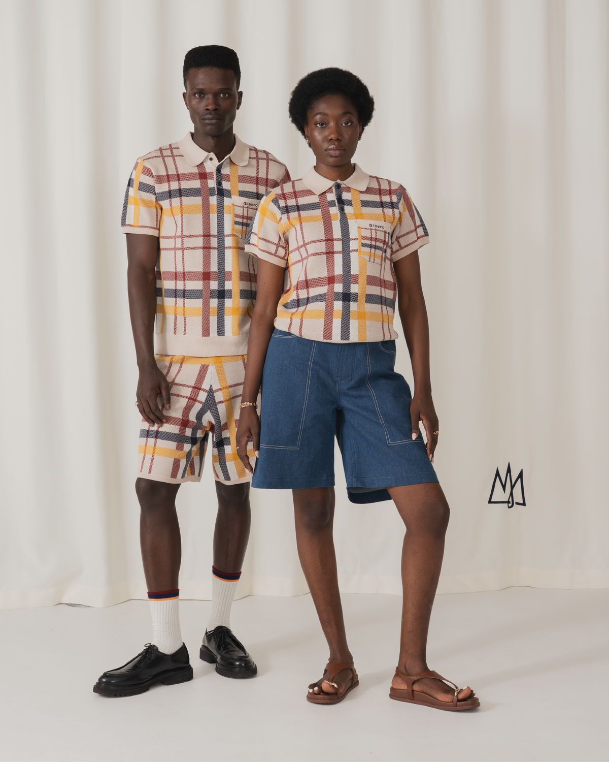 CHECKERED KNIT POLO