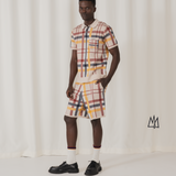 CHECKERED KNIT SHORTS