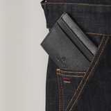 CARD HOLDER OSFA BLACK LEATHER