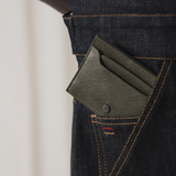 CARD HOLDER OSFA OLIVE GREEN LEATHER