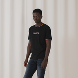 TSHEPO FLAG RIBBED T-SHIRT BLACK