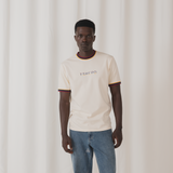 TSHEPO FLAG RIBBED T-SHIRT IVORY