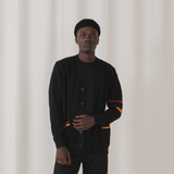 FLAG CARDIGAN KNIT BLACK