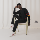 FLAG CARDIGAN KNIT BLACK